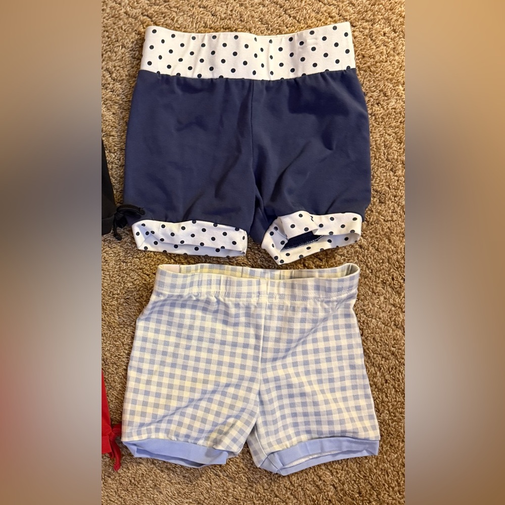 SweetHoney Kids Shorts Set - Navy and Blue Gingham both size 5T